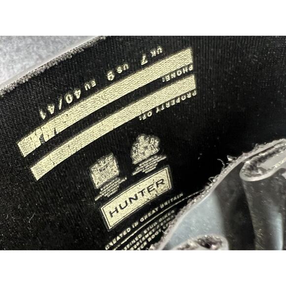 Hunter Refined Black Studded Biker Boot Womens 9 Rubber Rain Pull On Waterproof - Picture 10 of 10